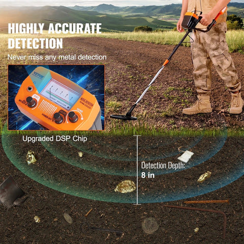 Metaaldetector - Professionele Metaaldetector - Onder Water Metaaldetector - 20,4x20,4cm - Waterdicht - Goudzoeker - Accu - Oplaadbaar - Detectieapparaat - Digitaal