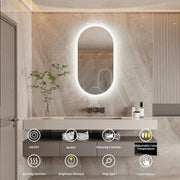 Mirror with lighting - For the bathroom - LED lighting - Both horizontal and vertical - Anti-fog