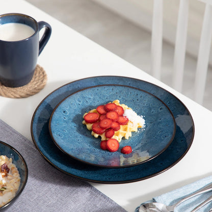 Dinnerware set - 8 persons - Porcelain - Dinnerware sets - 32 pieces - Plate set 8 persons - Plate set 32 ​​pieces - Blue