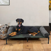 XXL Dog Bed - Dog Sofa - Dog Bench - Elevated - Pet Basket - Pet Cushion - Pet Mat - Pet Bed - For Indoor and Outdoor Use - Lounger - Removable Plush Bolster - Cooling for the Summer