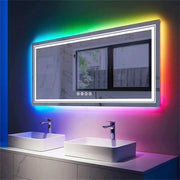 Moderne Badkamerspiegel - RGB Kleuren - Dimbare LED Verlichting - Anti-Condens Spiegel - Breukbestendig - 80x80cm