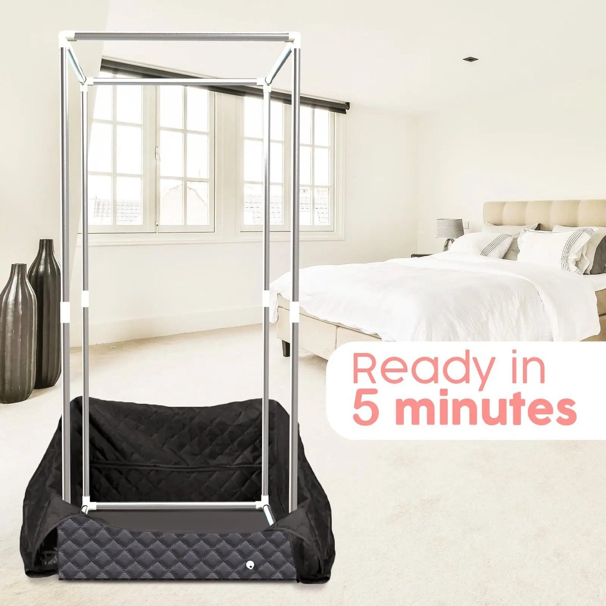Portable Steam Sauna - Steam Room - Sauna Tent - Sauna Cabin - With Remote Control - Full Body - Detox - Relaxation - 2 L Steam Generator - Black - 100 x 78 x 172 cm.