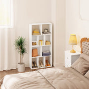 Scandinavische Boekenkast - Opbergkast of Ladderrek - Spaanplaat - 4-Laags Boekenkast - Boekenplankkast - Kubuskast met 10 Open Compartimenten - voor het Tentoonstellen van Boeken in de Woonkamer - 60x20x120 cm - Wit