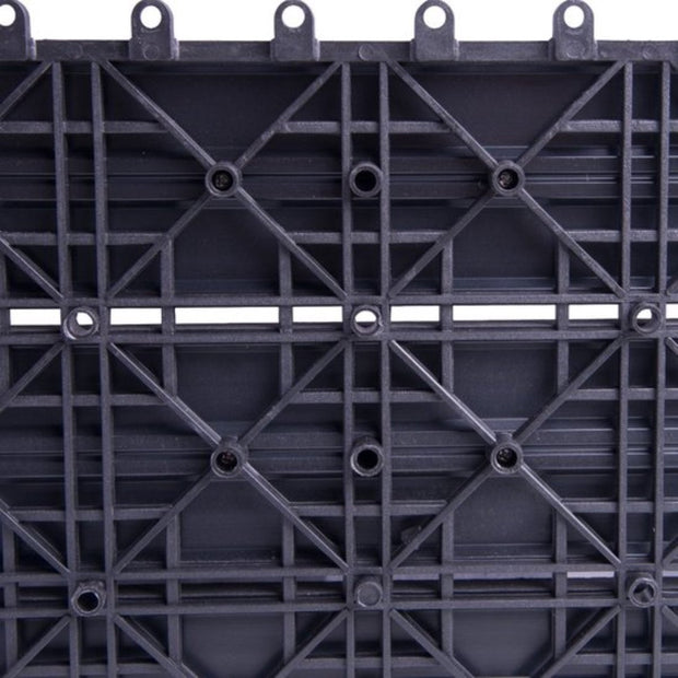 Patio Tuintegels - WPC Composiet Tuinvloerplanken - In elkaar grijpend - met Kliksysteem - Set van 11 - Weerbestendig - Lichtbruin 30x30x1.8 cm - Bruin