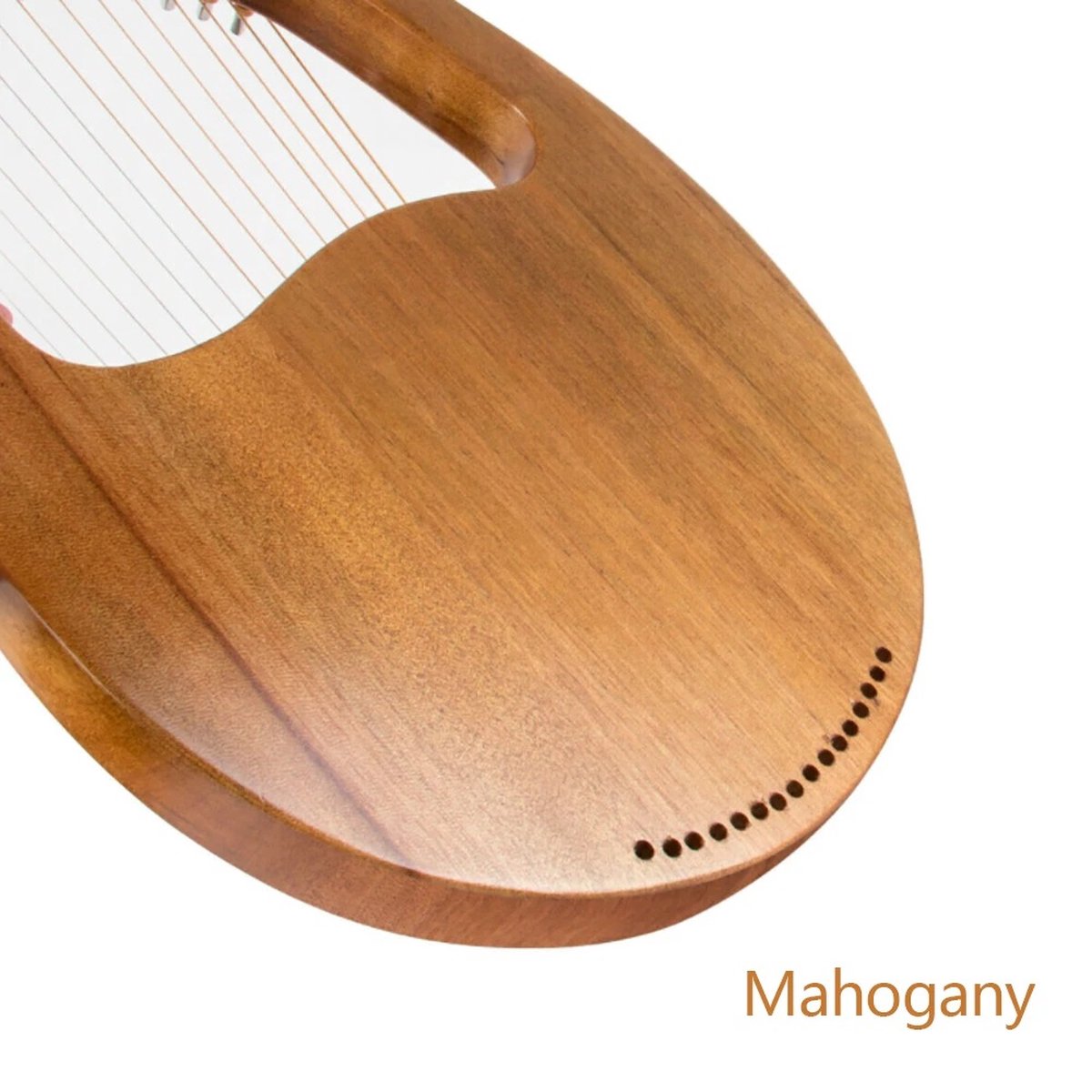 kleine Harp - lyre harp - lier instrument - 16-snarig met stemsleutel en Snaarpickup - 26x39cm