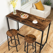 Barkrukken Set Van 2 - Barkrukken - Barkruk Hout - Bar Kruk - Hoge Krukken Met Voetsteun - Metalen Poten - 30x30x64cm - Zwart