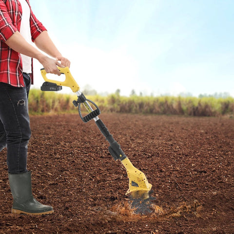 Krachtige Cultivator - Elektrische tuinfrees - Dubbelzijdige werking - Verticuteermachines - 17cm diep - Draadloos - Lichtgewicht - Accu - Verstelbare steel