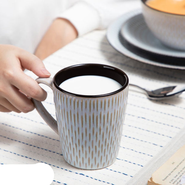 Serviesset – 32 delig – 8 persoons –Porselein - Luxe – Bordenset – Dinner platen – Dessertborden - Kommen - Mokken - Set - Grijs - Pluvo