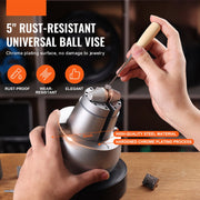Sieraden Ball Vise - Graveergereedschap - 12,7 cm Kogeldiameter - 9,8 cm Maximale Opening - Verchroomd - Geschikt voor Sieraden - Kleine Details Graveren - Zilver