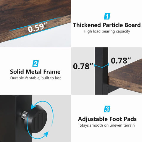 Boekenkast - Boekenrek met 5 Planken - Industrieel Vintage - Geometrisch Ontwerp - Bruin en Zwart - 80 x 30 x 180 cm