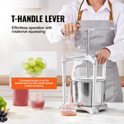 6L Fruitpers - Mechanische RVS Pers Geschikt - Je Kunt er Fruitwijnen - Kaas - Fruitpuree - Olijfolie en Zelfs Kruiden van Maken -  30 x 32 x 43 cm