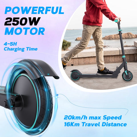 Elektrische Step Kinderen - Kinderstep Inklapbaar - 250W - Max 20km/u - 5.5" Wielen - Blauw