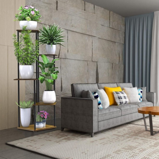 Plantenladder - Plantentrap - Plantenrek Opbergrek - Plantenstandaard - Plantenhouder - Bloemenrek – Bloementrap Met 5 Etages – Voor Buiten En Binnen – Voor Hoek, Tuin En Balkon