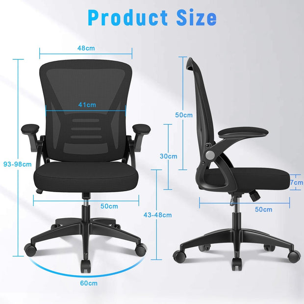 Ergonomische Bureaustoel - Bureaustoelen voor Volwassenen - Office Chair - Gamestoel - Kantoorstoel - Volledig Verstelbaar - Incl. 3D-verstelbare Armleuningen & Verstelbare Lendensteun - Zwart
