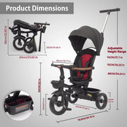 Buggy - Strollers - Pushchair - Prams and Buggies - 7 in 1 foldable tricycle - For 6m+ to 5 years