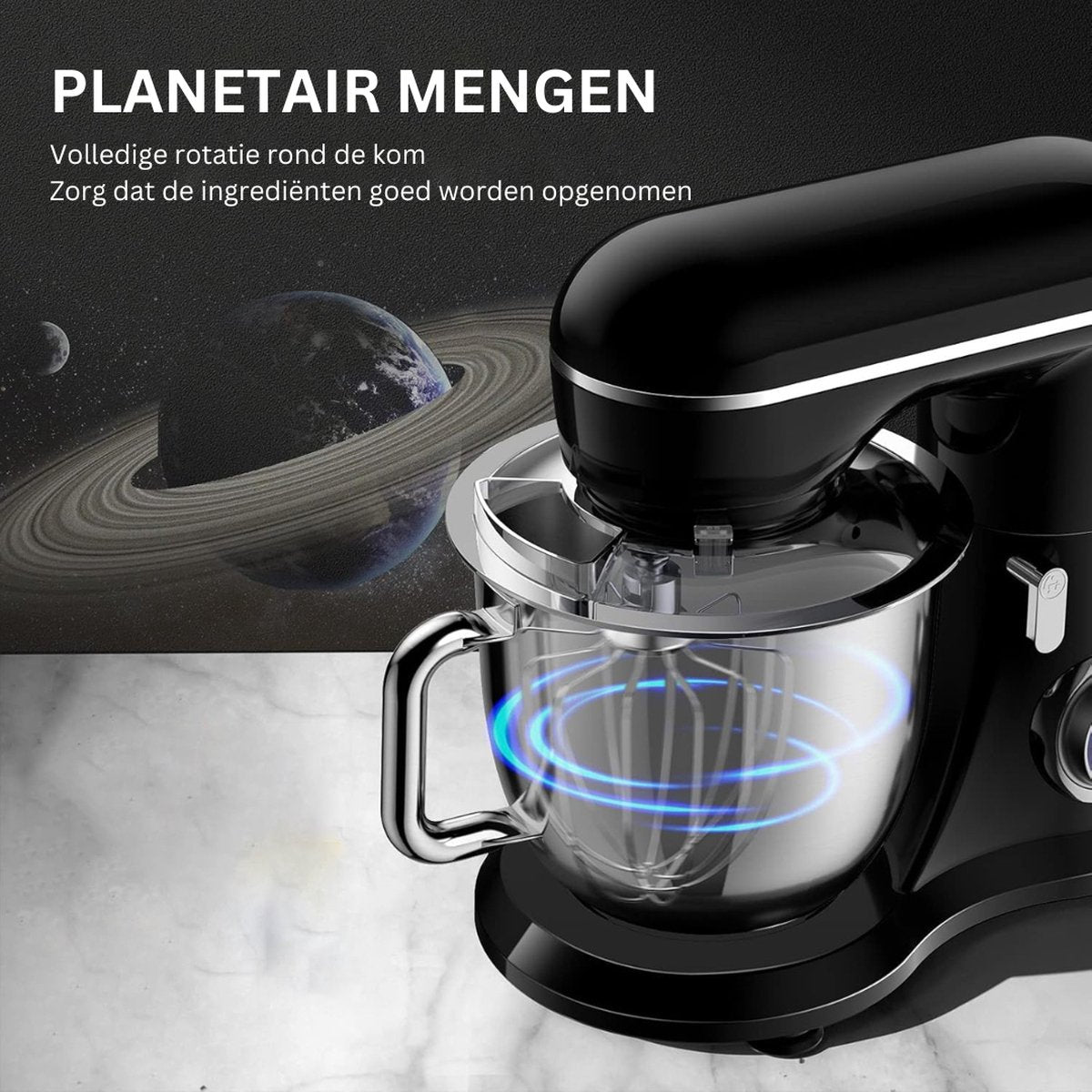Mixer met Mengkom - Keukenmachine - Keukenrobot - Zwart