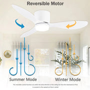 Plafondventilator met verlichting - 132cm - Afstandsbediening - Plafond Lamp - Wit - Slaapkamer - LED - Timer - 6 standen - Plafonniere