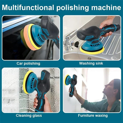 Polijstmachine - Polijstmachine op Accu - Auto Poetsmachine - Incl. 2 Accu's - 6 Snelheidsstanden - Incl. Polijstschijven