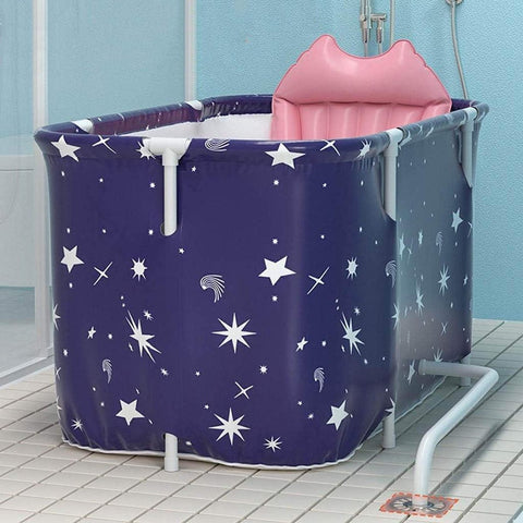 Opvouwbare badkuip voor volwassenen en kinderen - Draagbare badkuip van kunststof - Extra grote mobiele spa badvat 120 cm