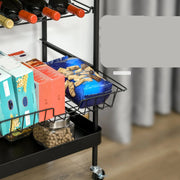 Rollende Barkar - Zwart - Drankwagen - Serveerwagen - Barkar Met Wielen - Theewagen - Keukentrolley