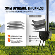 Draagbare Houtkachel - Camping Hot Tent BBQ-oven Buiten met Pijpen - Kamergrootte 55 x 33 x 29,5 cm