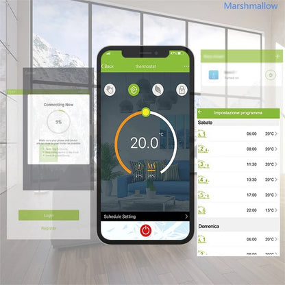 WiFi Slimme Programmeerbare Thermostaat – LCD Touchscreen - Spraakbesturing - APP-bediening - Energiezuinig - Geavanceerde Temperatuurregeling