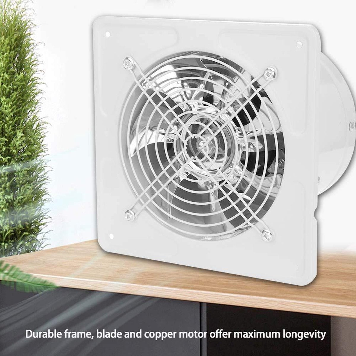 Axial Exhaust Blower Flow Fan for Warehouse Restaurant Garage - White .