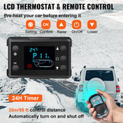 Diesel Luchtverwarmer - Alles-in-één - 12V - 5KW - Standkachel Diesel - Diesel Heater met Afstandsbediening en LCD-Scherm - voor Cabine van Verschillende Auto's/Bussen/Campers/Vrachtwagens - Rood