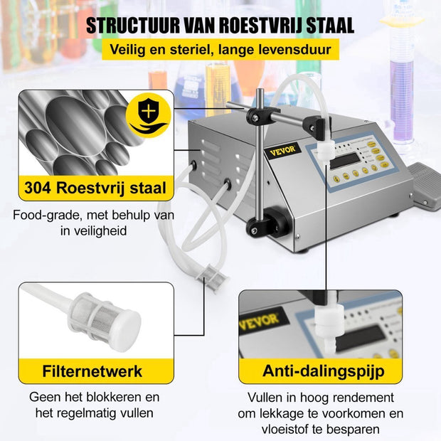 Vulmachine Vloeistof - Pneumatische Flessenvuller - Vulautomaat - 3,5L