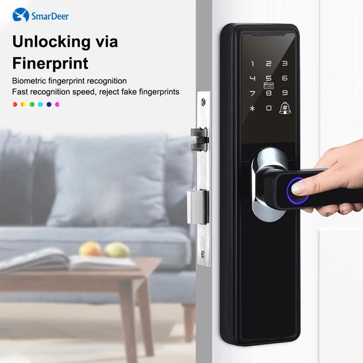 Smartlock - Slim Deurslot - Smart Lock - Vingerafdruk - Toegang Wachtwoord Ic Kaart - Smartlife Ondersteuning