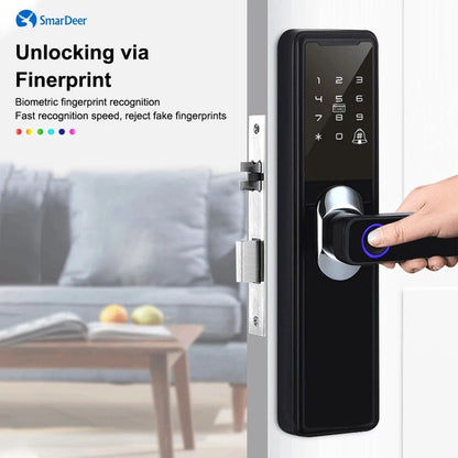 Smartlock - Slim Deurslot - Smart Lock - Vingerafdruk - Toegang Wachtwoord Ic Kaart - Smartlife Ondersteuning