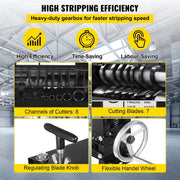 Koperdraad-strippingmachine - 1-20 mm - Handmatige draadstrippingmachine - 8 kanalen en 7 snijbladen - voor het verwijderen van plastic en rubberen isolatie