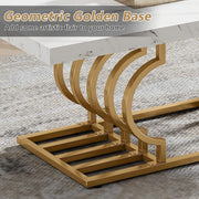 Salontafels Modern - Salontafel met Geometrisch Frame - Bijzettafel Goud - Tafel - Sidetable - Nep-Marmer - 120 x 50 x 50 cm