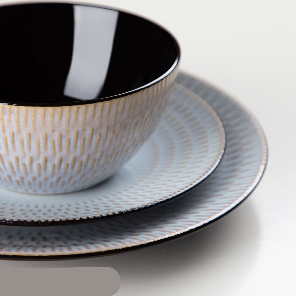 Serviesset – 32 delig – 8 persoons –Porselein - Luxe – Bordenset – Dinner platen – Dessertborden - Kommen - Mokken - Set - Grijs - Pluvo