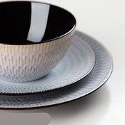 Serviesset – 32 delig – 8 persoons –Porselein - Luxe – Bordenset – Dinner platen – Dessertborden - Kommen - Mokken - Set - Grijs - Pluvo