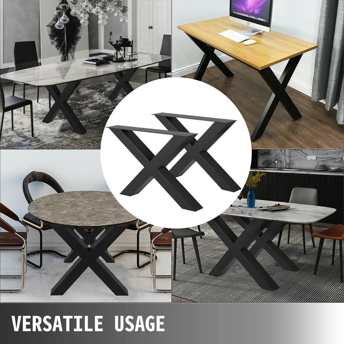 Table legs metal black - Table legs - Table legs black - Table legs metal - 72 x 76 cm