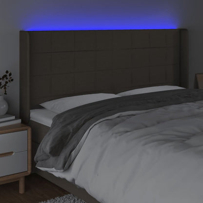 183x16x118/128 cm - Taupe Hoofdboard - Led Hoofdbord - Hoofdkussen - Beddecoratie - Slaapkamers
