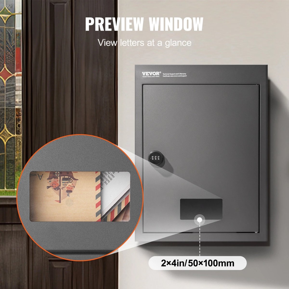 Letterbox - Letterbox with code - Anti-theft letterbox - Waterproof