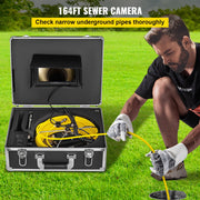 Inspectiecamera -  Endoscoop - Inspectie Camera - met 7in TFT LCD-Scherm - 50M Kabel - IP68 Waterdicht - 12 Verstelbare LED-Lampjes - Zwart