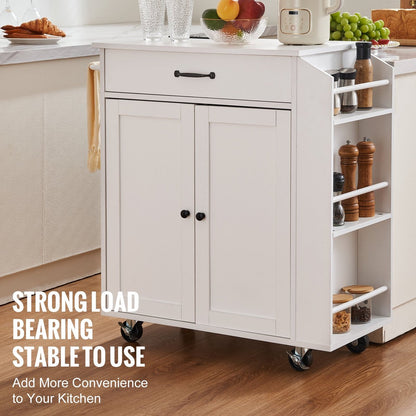 Keukentrolley - Keukentrolley Met Lades - Keukeneiland - Keukentrolley Op Wieltjes - Serveerwagen - Keukentrolleys - Trolley - Opbergrek - Trolley Op Wieltjes - Roltafel - Badkamer Trolley - Opbergtrolley - Woonkamer Trolley Op Wieltjes - Wit