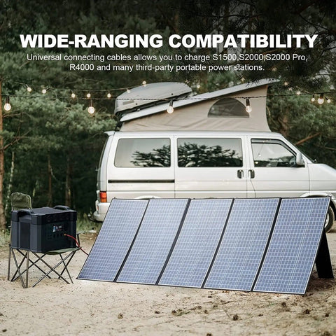 Zonnepaneel - Draagbaar - Waterdicht - Opvouwbaar zonnepaneel - voor Camping RV Tuin Dak - Polykristallijn Silicium - 18V - 140W - Zwart