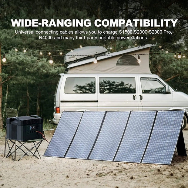 Zonnepaneel - Draagbaar - Waterdicht - Opvouwbaar zonnepaneel - voor Camping RV Tuin Dak - Polykristallijn Silicium - 18V - 140W - Zwart