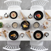Luxe Serviesset - 32-Delig - 8 Persoons - Keramiek - Bordenset - Dinner Platen - Dessertborden - Kommen - Mokken - Schaaltjes - Zwart