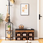 Shoe bench with seat cushion - Shoe cabinet - Hallway bench with storage space - Hallway bench - With 6 compartments