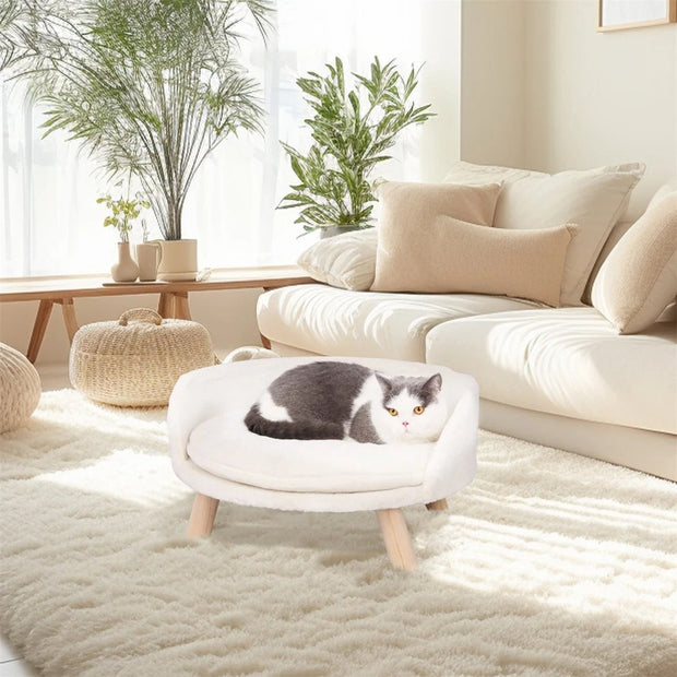 Dierenmand Deluxe - Verhoogd op Poten - Zacht Pluche - Waterafstotend Kussen - Wasbaar - Comfortabel en Stevig - Tot 20kg - Kattenbed - Kattenmand - Hondenbed - Hondenmand - Hondenkussen