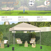 Pop-up tuinpaviljoen - 3x3m - met UV-bescherming en verstelbare hoogte - Waterdicht - Gemakkelijk te verplaatsen - Beige
