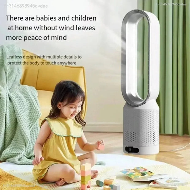 Torenventilator - Torenventilator Inclusief Afstandsbediening - Luchtzuiveraar - Luchtkoeler - Bladloos - 8 Snelheden - Bladloze - Ultra stil - Blauw