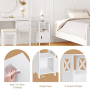 Nachtkastje - Set van 2 - Bijzettafel - Moderne kastjes - Opbergkast voor Slaapkamer - Gangkastje - Smalle kastjes - 30X60X30cm - Wit