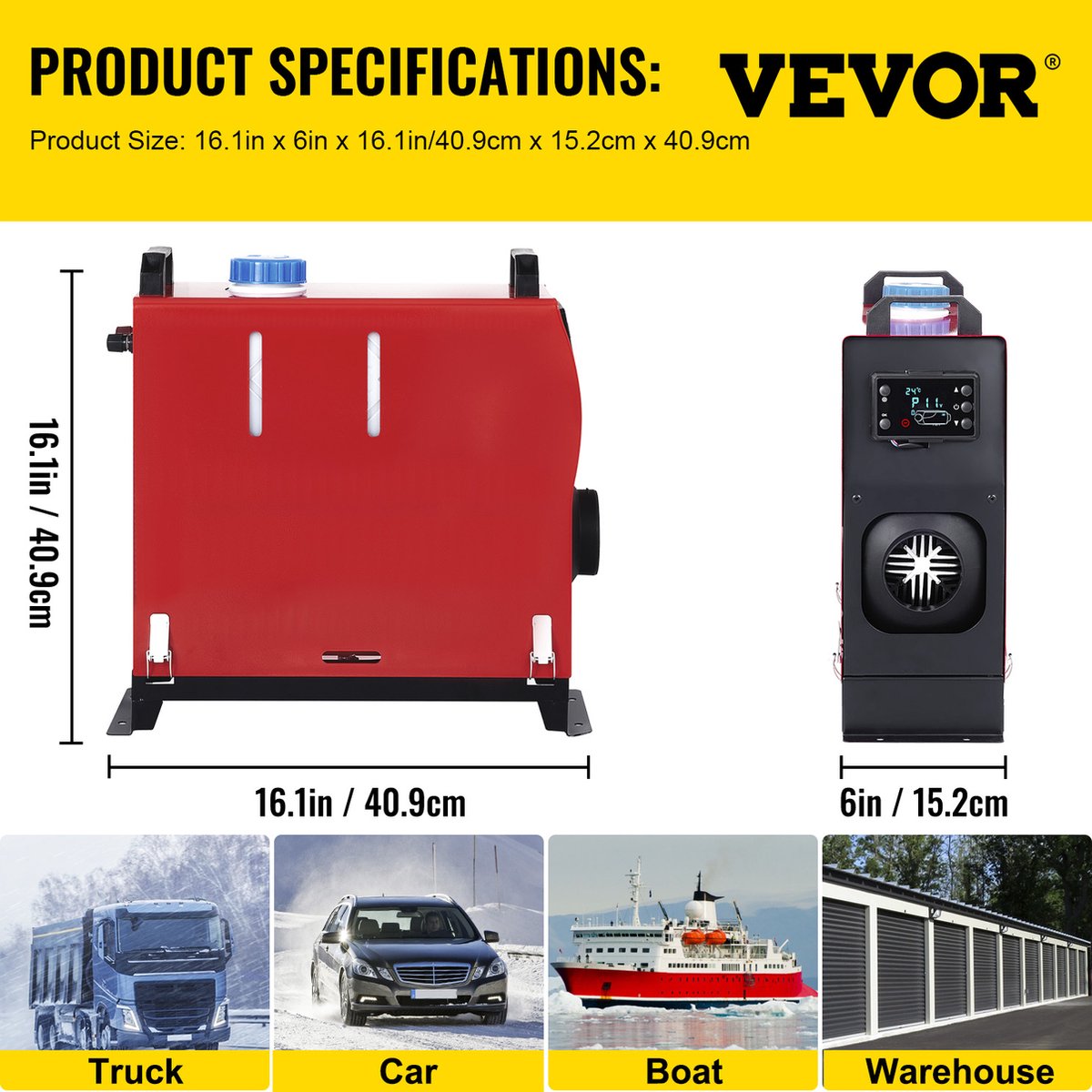 Diesel Standkachel - 5KW 12V - Luchtverwarmer met een Intelligente LCD - Monitor en Afstandsbediening - Autoverwarming-Auto Heater - Voor auto's, bussen, campers, vrachtwagens, technische voertuigen