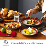 Groen - 12-delig - Bloembladpatroom - Porselein - Borden - Bordenset - Serviesset 6 Persoons - Borden Set